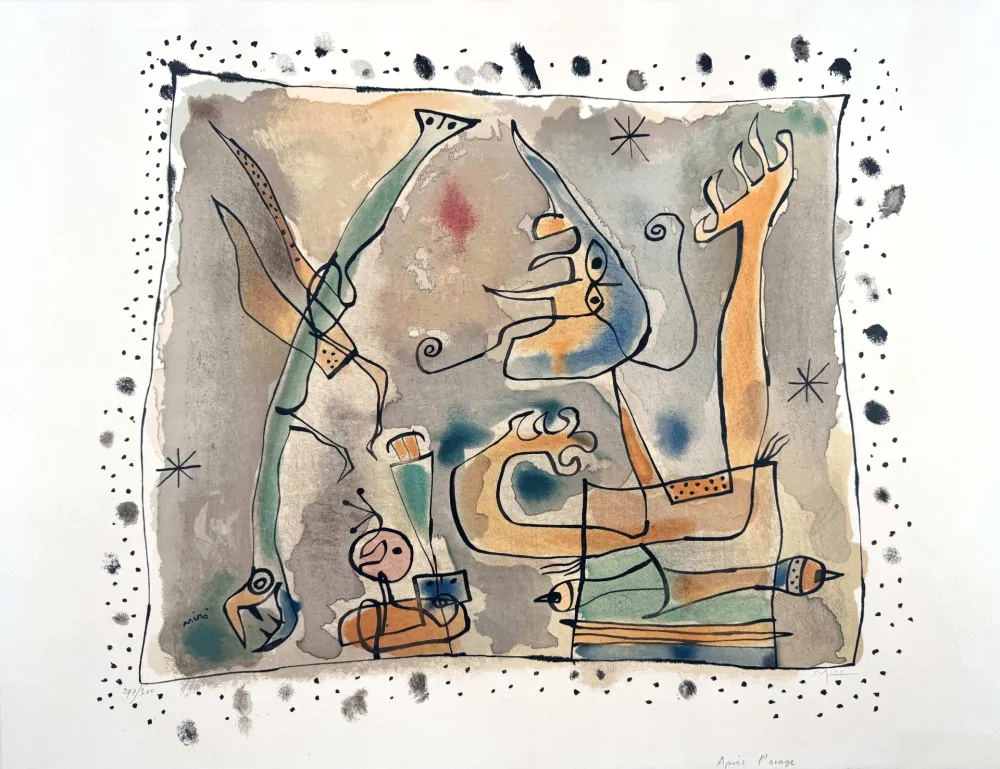 Lithograph Miró - Après l'orage 