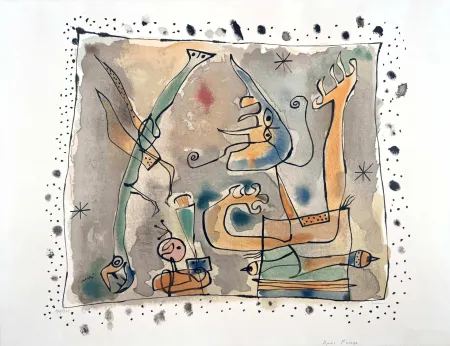 Lithograph Miró - Après l'orage 
