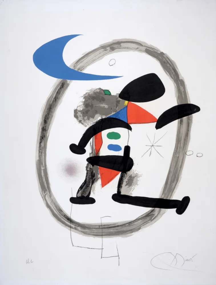 Lithograph Miró - Arlequin Circonscrit