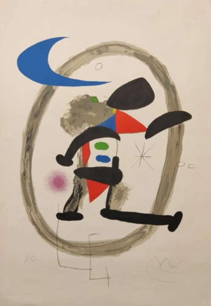 Lithograph Miró - Arlequin Circonscrit