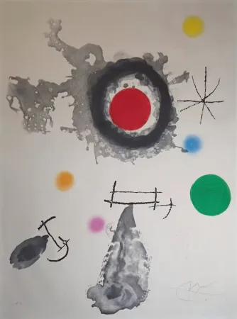 Etching And Aquatint Miró - Astre et Fumée (Star and Smoke)