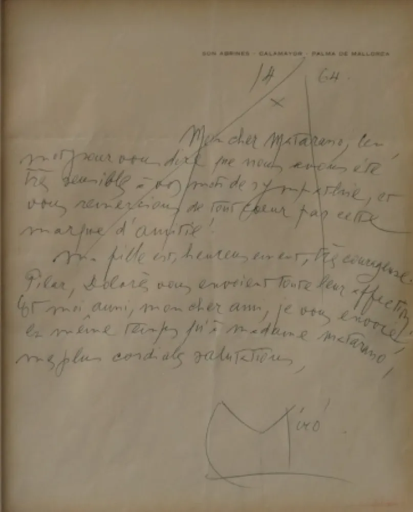 No Technical Miró - Autographed letter