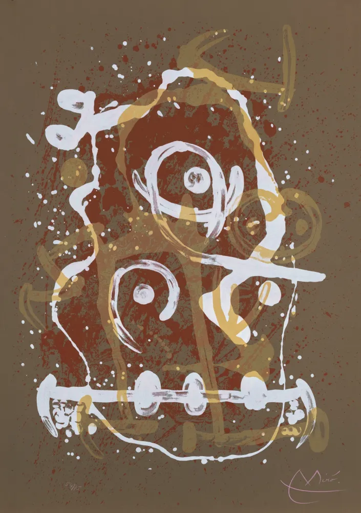 Lithograph Miró - Chevauchée brun