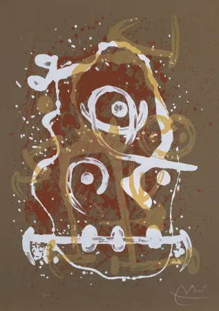 Lithograph Miró - Chevauchée brun