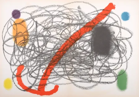 Lithograph Miró - Composition (B), 1961