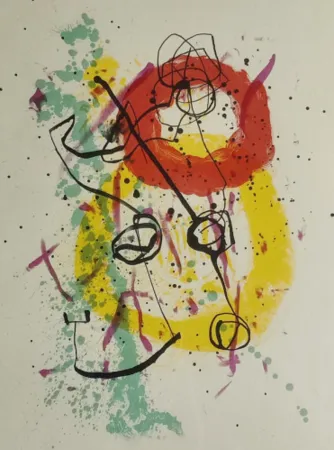 Lithograph Miró - Composition for from XXe Siecle, No. 16