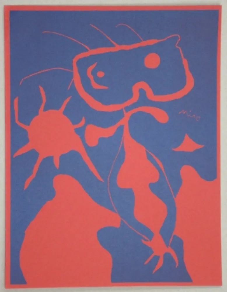 Linocut Miró - Composition pour XXe Siècle