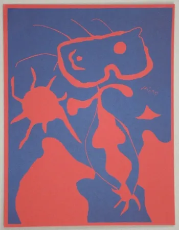 Linocut Miró - Composition pour XXe Siècle