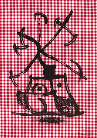 Lithograph Miró - Dame aux damiers (La)