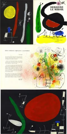 Illustrated Book Miró - Derrière Le Miroir n° 164-165. L'OISEAU SOLAIRE, L'OISEAU LUNAIRE, ÉTINCELLES. 10 LITHOGRAPHIES EN COULEURS (1967)