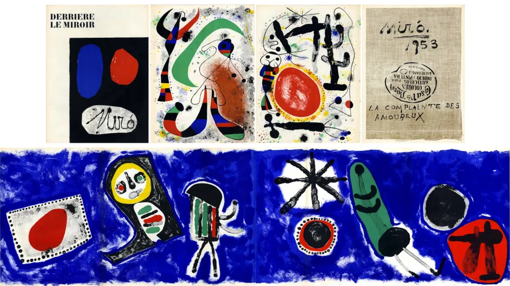 Lithograph Miró - Derrière le Miroir n° 57-58-59. MIRO. Avec le spectaculaire et célèbre 