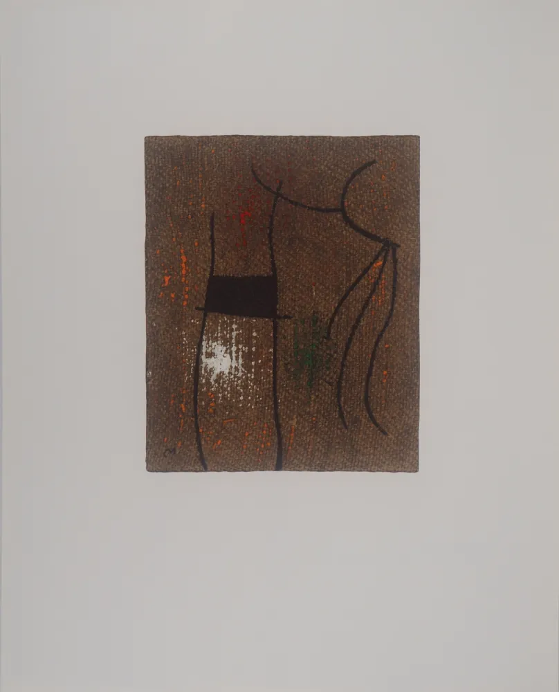 Lithograph Miró -  Femme abstraite