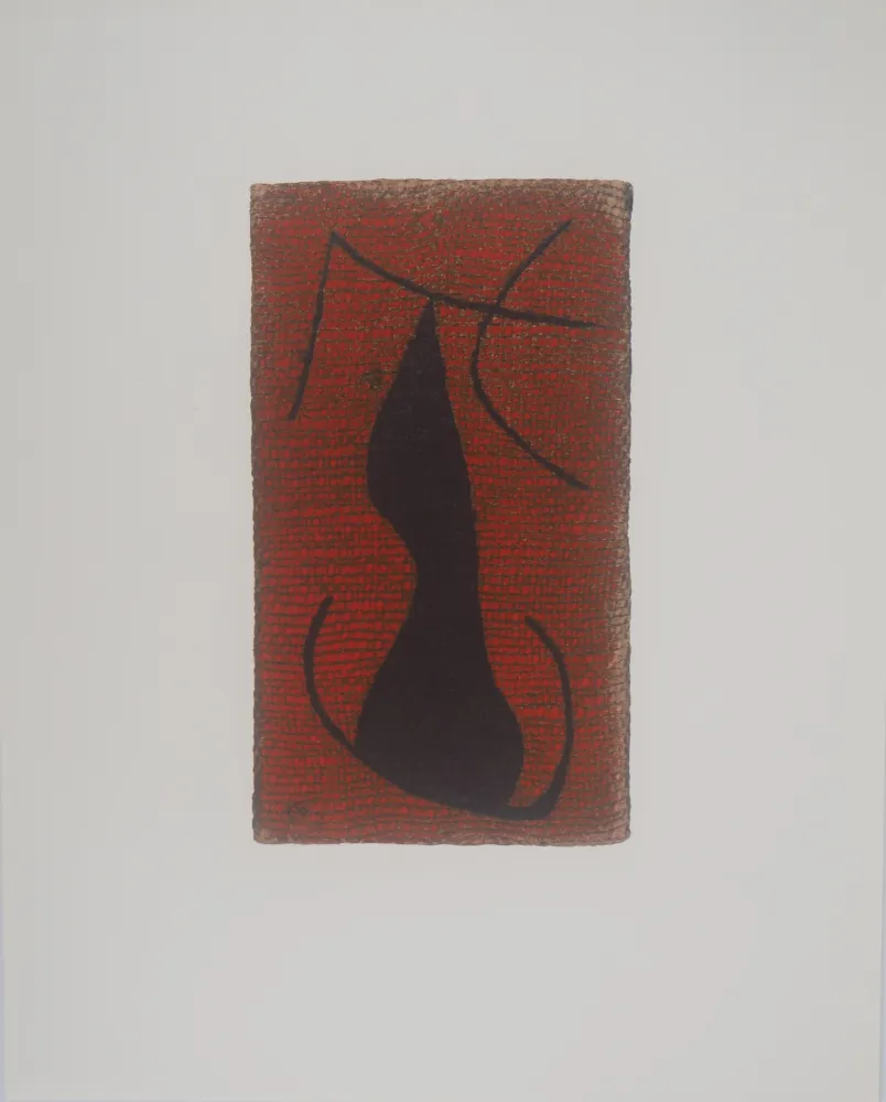 Lithograph Miró - Femme allongée
