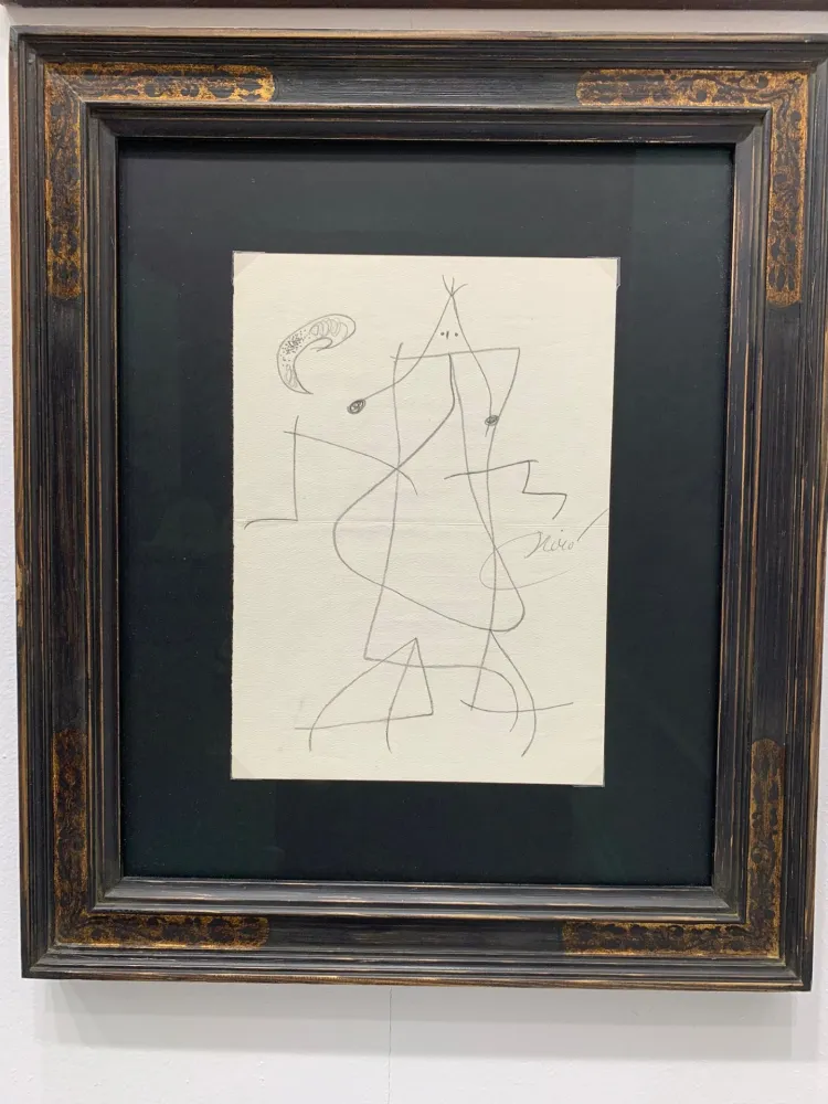 Engraving Miró - Femme devant la lune