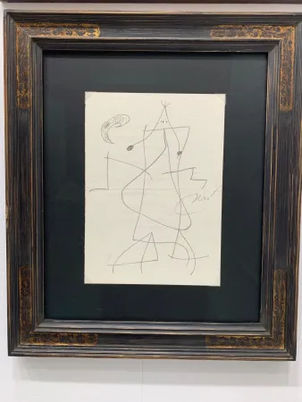 Engraving Miró - Femme devant la lune