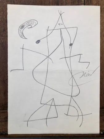 Engraving Miró - Femme devant la lune