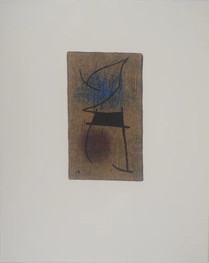 Lithograph Miró - Femme en bleu