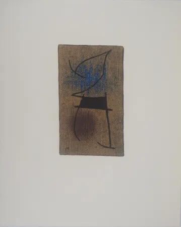 Lithograph Miró - Femme en bleu