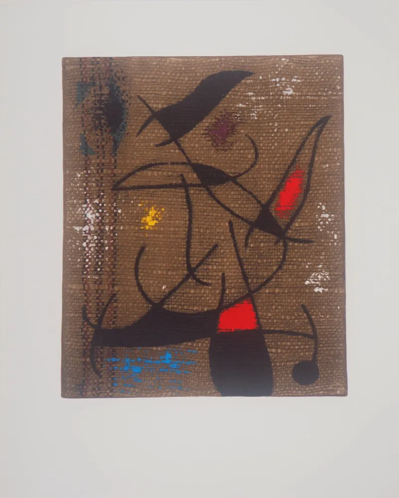 Lithograph Miró - Femme et oiseaux