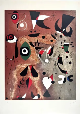 Lithograph Miró - Femmes, Oiseaux, Etoiles 