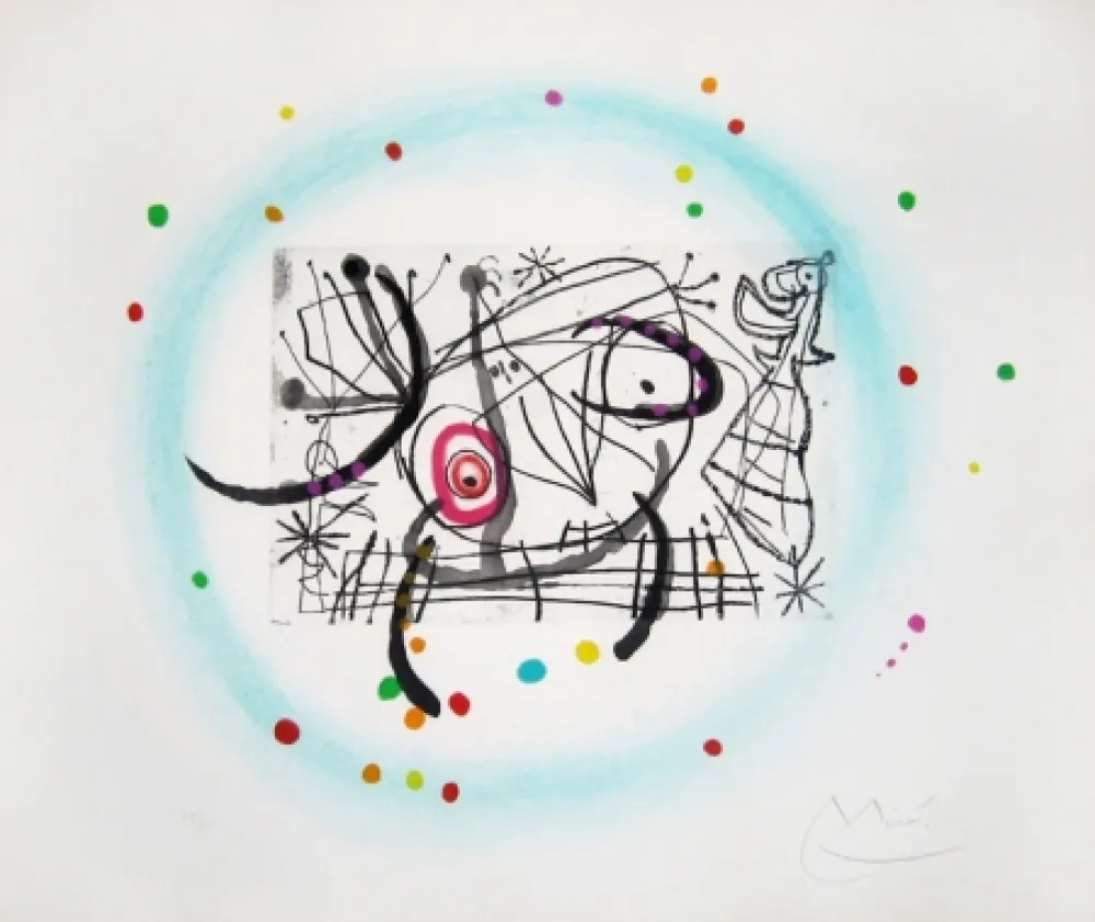 Etching And Aquatint Miró - Fissures