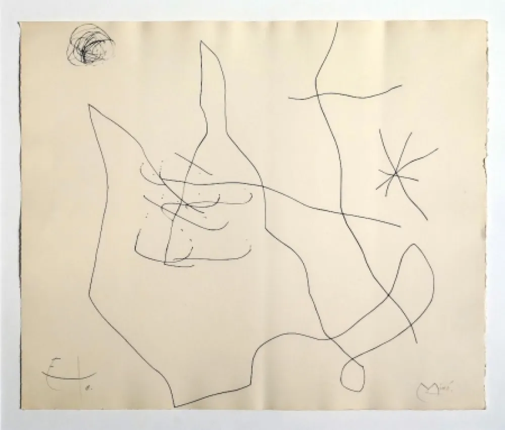 Etching Miró - Flux de l'aimant