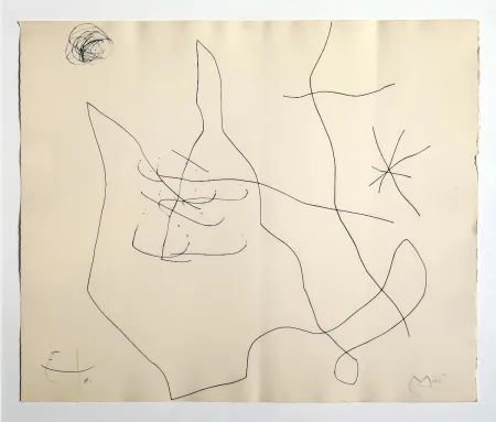 Etching Miró - Flux de l'aimant