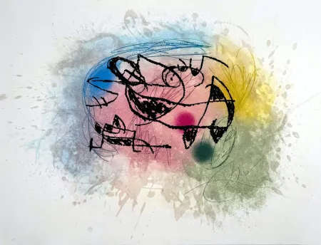 Etching And Aquatint Miró - Fourmi Rose 