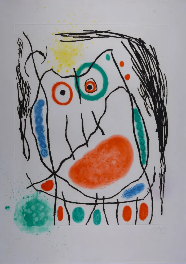 Etching And Aquatint Miró - Grand duc I 