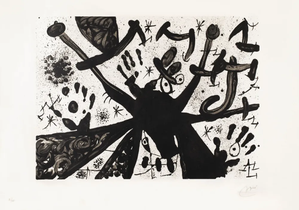 Lithograph Miró - Homage to Joan Prats