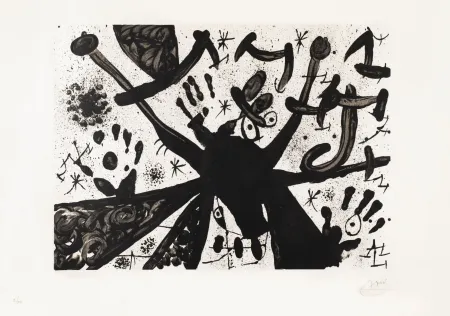 Lithograph Miró - Homage to Joan Prats