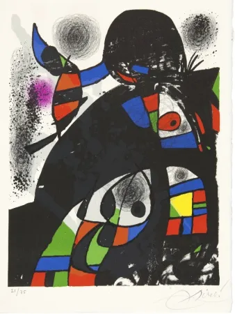 Lithograph Miró - Hommage à San Lazzaro