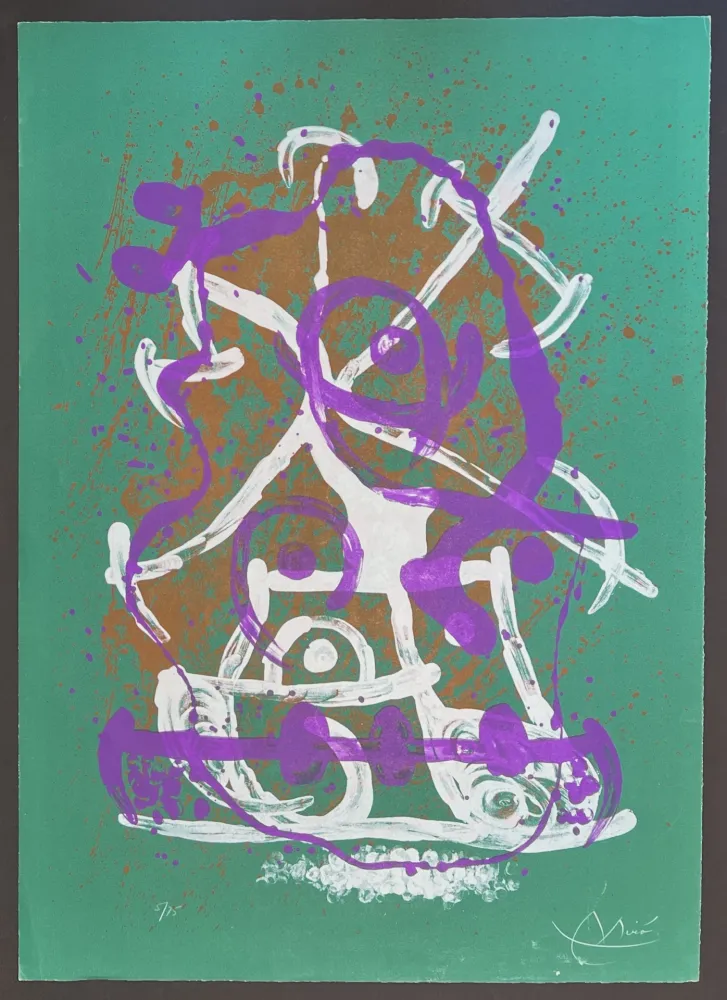 Lithograph Miró - Joan Miró (1893-1983) - Chevauchée - Colour lithograph - 1969