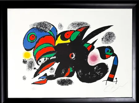 Lithograph Miró - Joan Miró (1893–1983) - XX SIÈCLE N.47 - Color lithograph on Vélin Arches paper - 1976