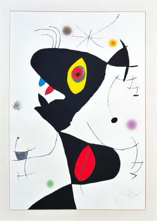 Lithograph Miró - Joan Miró - Oda à Joan Miró - color lithograph on Guarro paper - 1973
