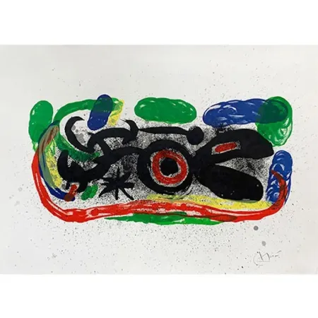 Lithograph Miró - L' oiseau mangeant le feu