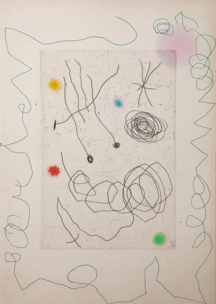 Drypoint Miró - La chouette et l’escargot (The Owl and the Snail)