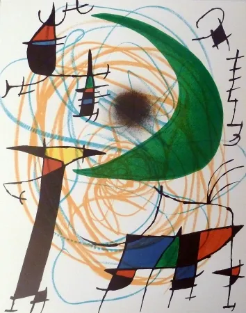 Lithograph Miró - La Lune Verte