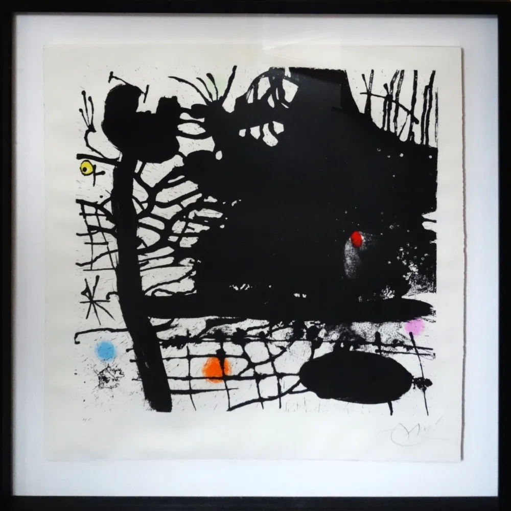 Lithograph Miró - La nuit tentaculaire