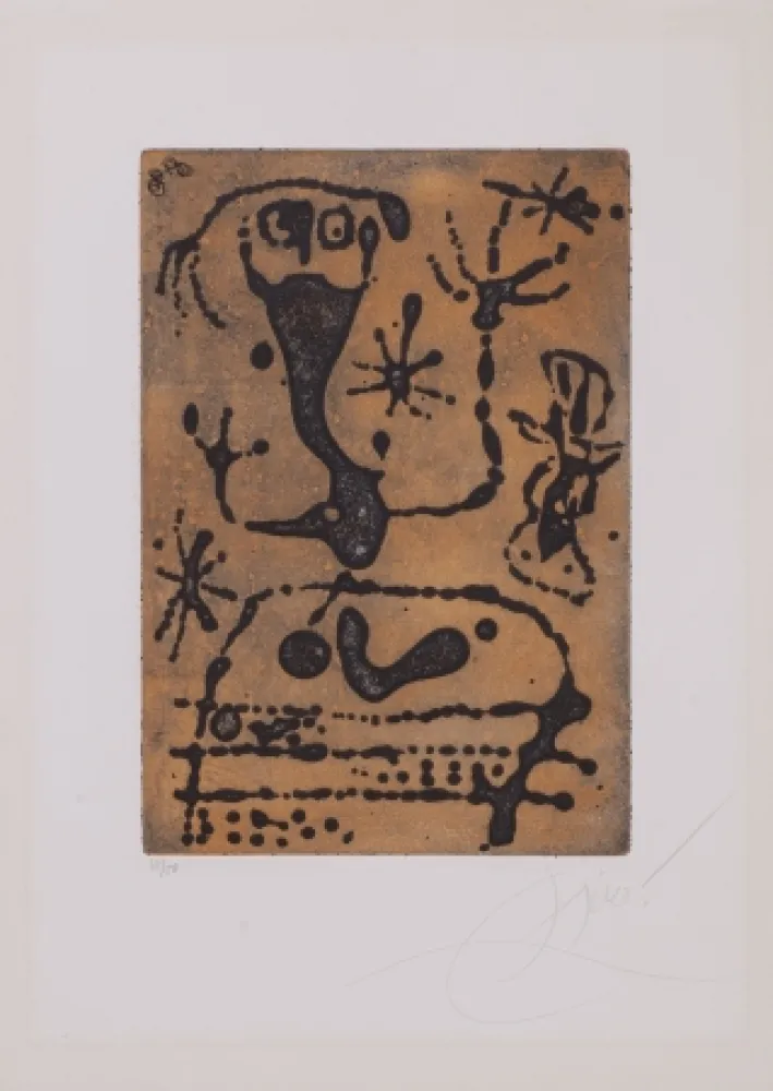 Aquatint Miró - La Reine Des Ombres