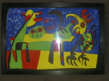 Lithograph Miró - Le chien aboyant à la lune
