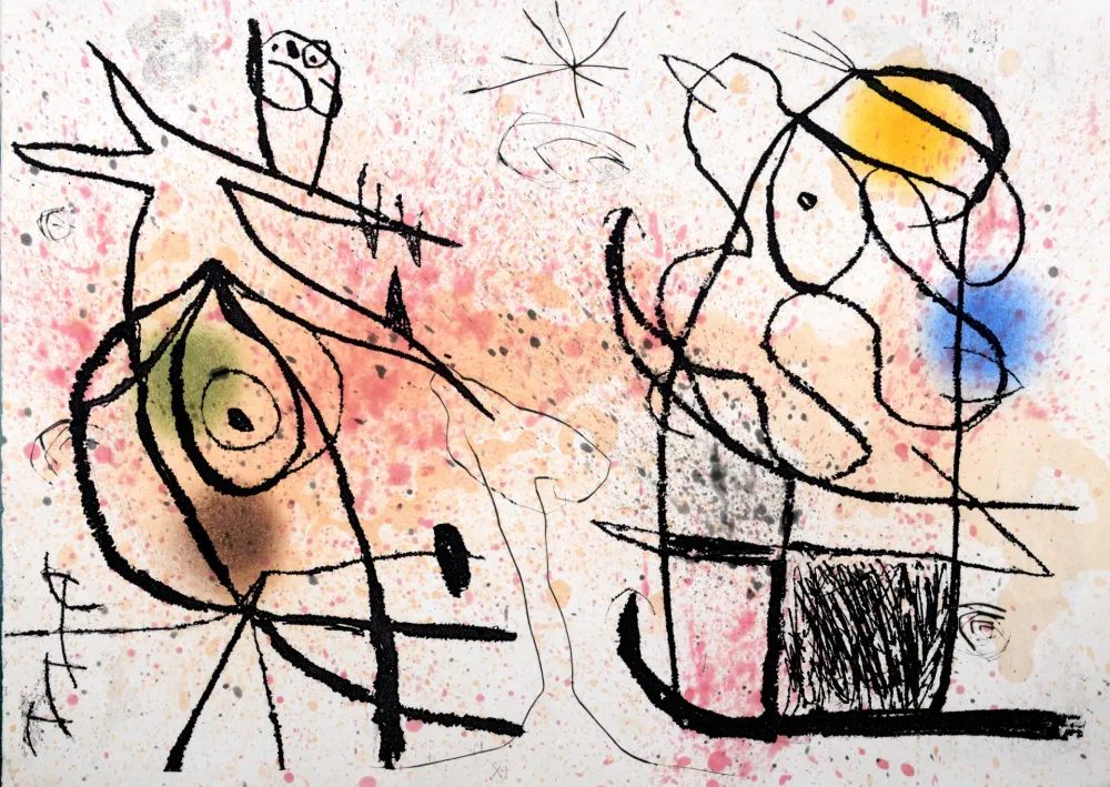 Etching And Aquatint Miró - Le Courtisan grotesque XI, 1974