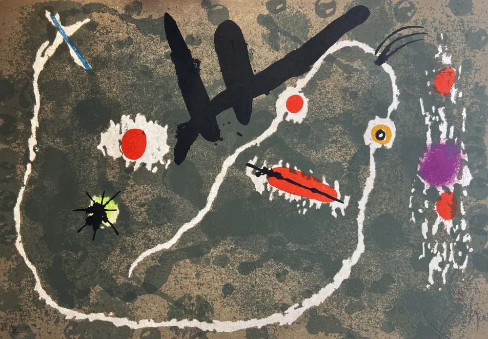 Lithograph Miró - Le Lezard aux plumes d'or