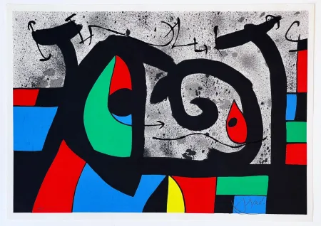 Lithograph Miró - Le Lézard aux plumes d'or 