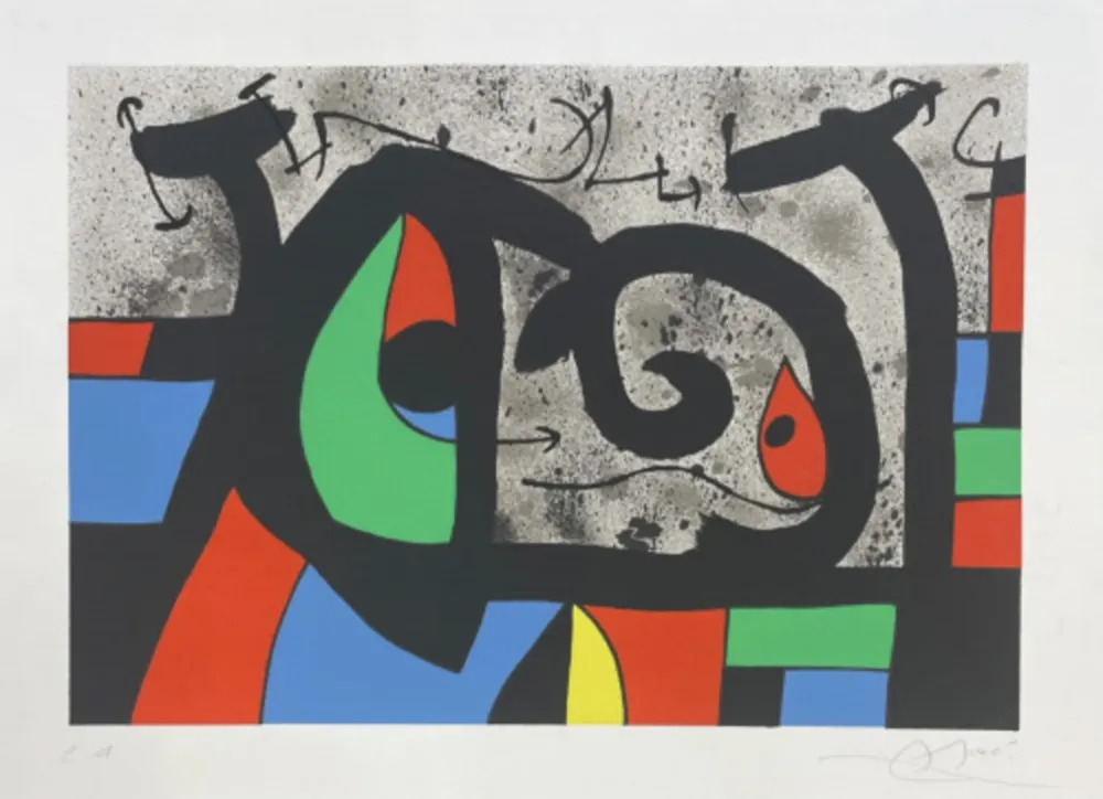 Lithograph Miró - Le Lezard aux Plumes D'or