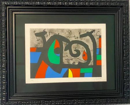 Lithograph Miró - Le lezard aux plumes d´or