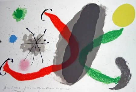 Lithograph Miró - Le lézard aux plumes d'or