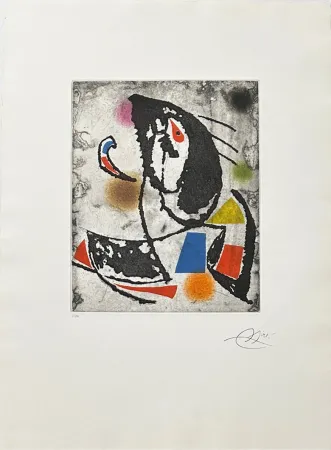 Etching Miró - Les montagnards