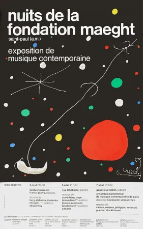 Lithograph Miró - LES NUITS DE LA FONDATION MAEGHT (1967).