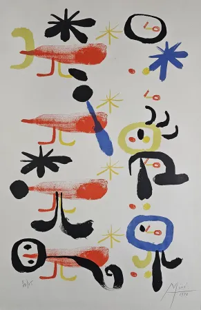 Lithograph Miró - Les Oiseleurs I